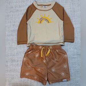 Gerber Tan and Cream Baby Rash Guard